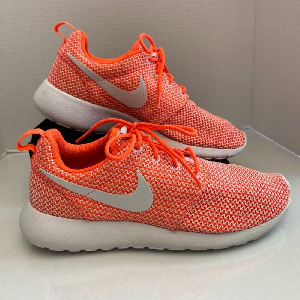 Nike Roshe One Knit Running Sneakers Orange White